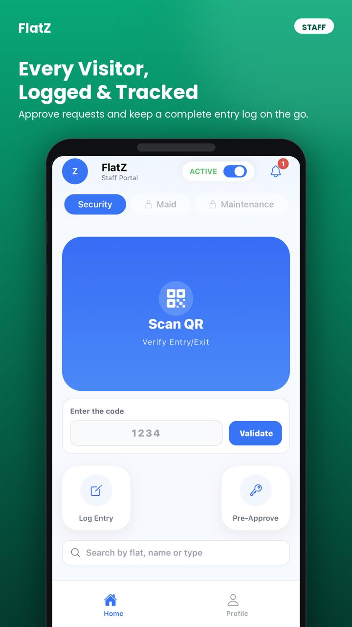 FlatZ gate security interface